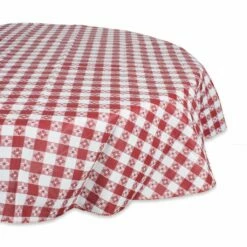 Promo 😍 60rnd Red Chk Ecovinyl Tablecloth (Set of 3) by DII 👍