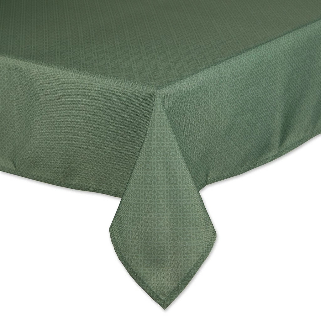 Budget ๐คฉ Artichoke Tonal Lattice Print Outdoor Tablecloth 60" x 84" by DII ๐ - Image 2