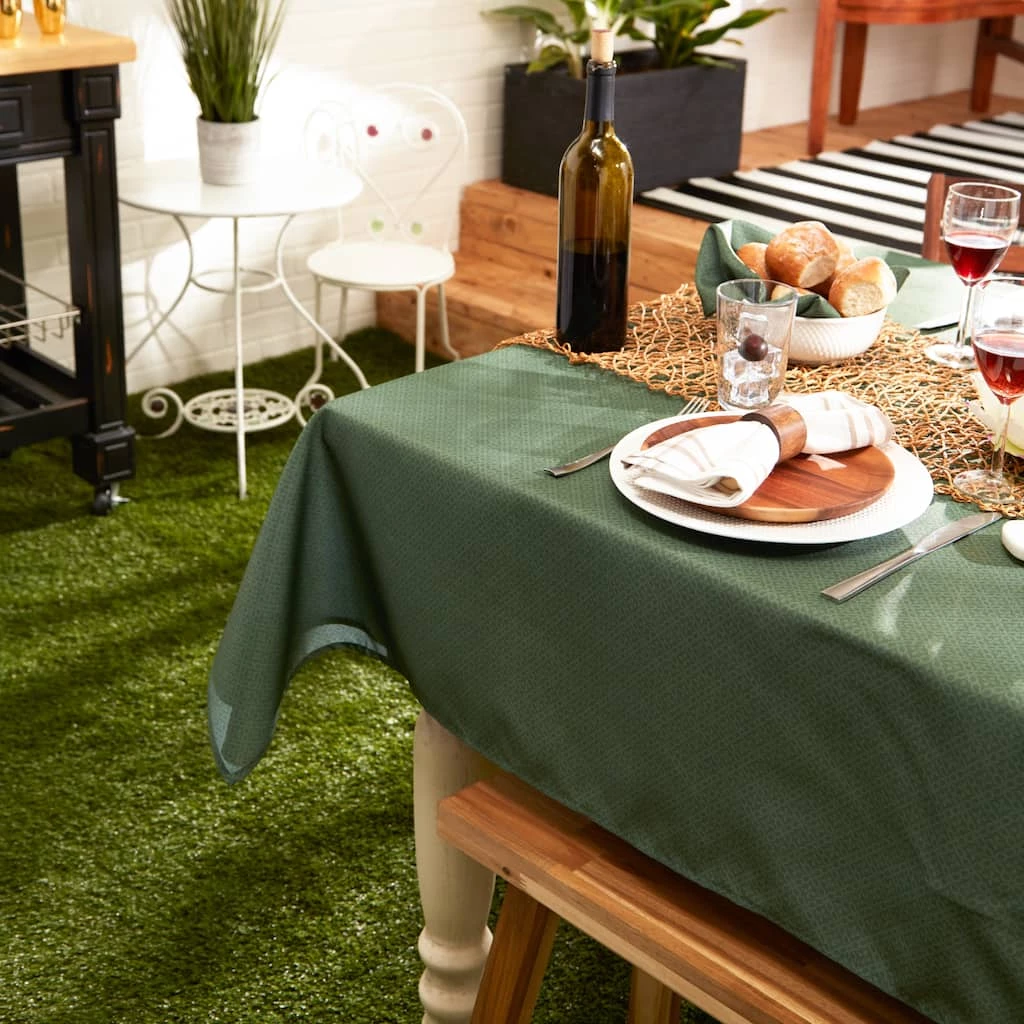 Budget ๐คฉ Artichoke Tonal Lattice Print Outdoor Tablecloth 60" x 84" by DII ๐ - Image 4