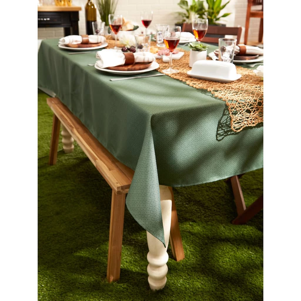 Budget ๐คฉ Artichoke Tonal Lattice Print Outdoor Tablecloth 60" x 84" by DII ๐ - Image 5