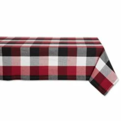 New 🤩 Cardinal Red Tri Color Check Tablecloth 60" x 120" by DII 😉