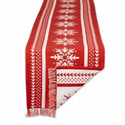 Flash Sale 😀 DII® 72" Nordic Snowflake Stripe Jacquard Table Runner ⭐
