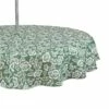 Budget 😀 Artichoke Green Floral Print Outdoor Tablecloth with Zipper, 60" Round by DII ❤️