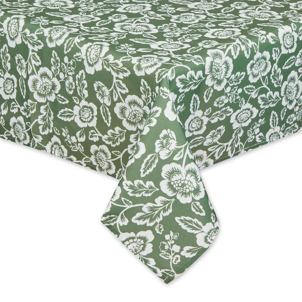 Outlet ๐ Artichoke Green Floral Print Outdoor Tablecloth with Zipper, 60" x 120" by DII ๐ - Image 2