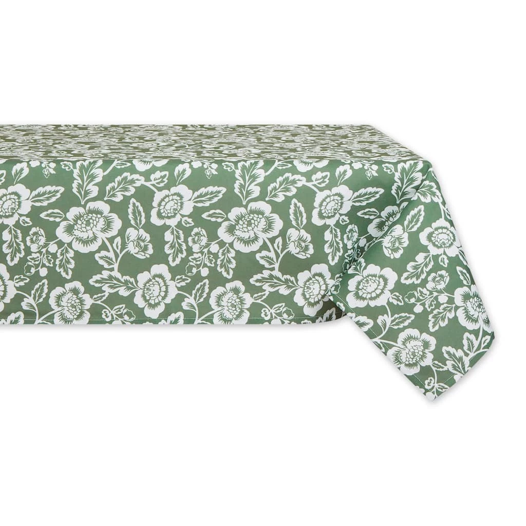 Cheap ๐งจ Artichoke Green Floral Print Outdoor Tablecloth, 60" x 84" by DII ๐