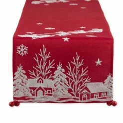 Discount ๐ฏ DII® 70" Santa's Sleigh Embroidered Table Runner ๐