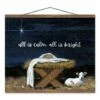 Discount 👏 All is Calm All is Bright Nativity Teak Hanging Canvas by Designs Direct ❤️