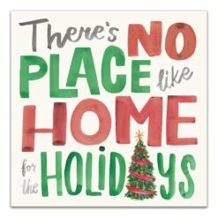Best reviews of 🥰 There's No Place like Home for the Holidays Typography Canvas Wall Art by Designs Direct ❤️