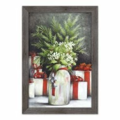Budget ⌛ Christmas Flower Vase Western Gray Framed Print by Designs Direct 👍