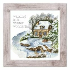 Budget 👍 Walking in a Winter Wonderland Western White Framed Print by Designs Direct 😍