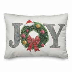 Hot Sale 💯 Joy Wreath Indoor/Outdoor Pillow by Designs Direct ✔️