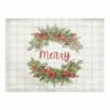 Best Sale 🥰 Merry Holly Wreath Cotton Twill Placemat by Designs Direct ❤️