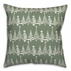Cheap 👍 Sage 🎅 Christmas Tree Pattern Indoor/Outdoor Pillow by Designs Direct 🎉
