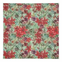 Deals 🥰 Holiday Blooms Pattern Cotton Twill Napkin by Designs Direct 🤩