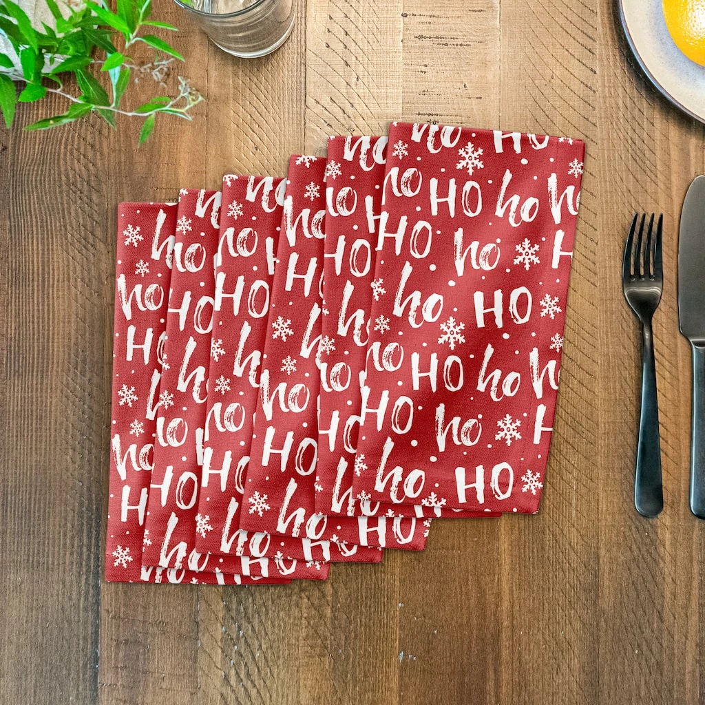 Best Pirce 🎁 Ho Ho Ho Pattern Cotton Twill Napkin by Designs Direct ✨ - Image 3