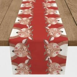 Flash Sale 🛒 72'' Reindeer Pals Cotton Twill Runner by Designs Direct 😀