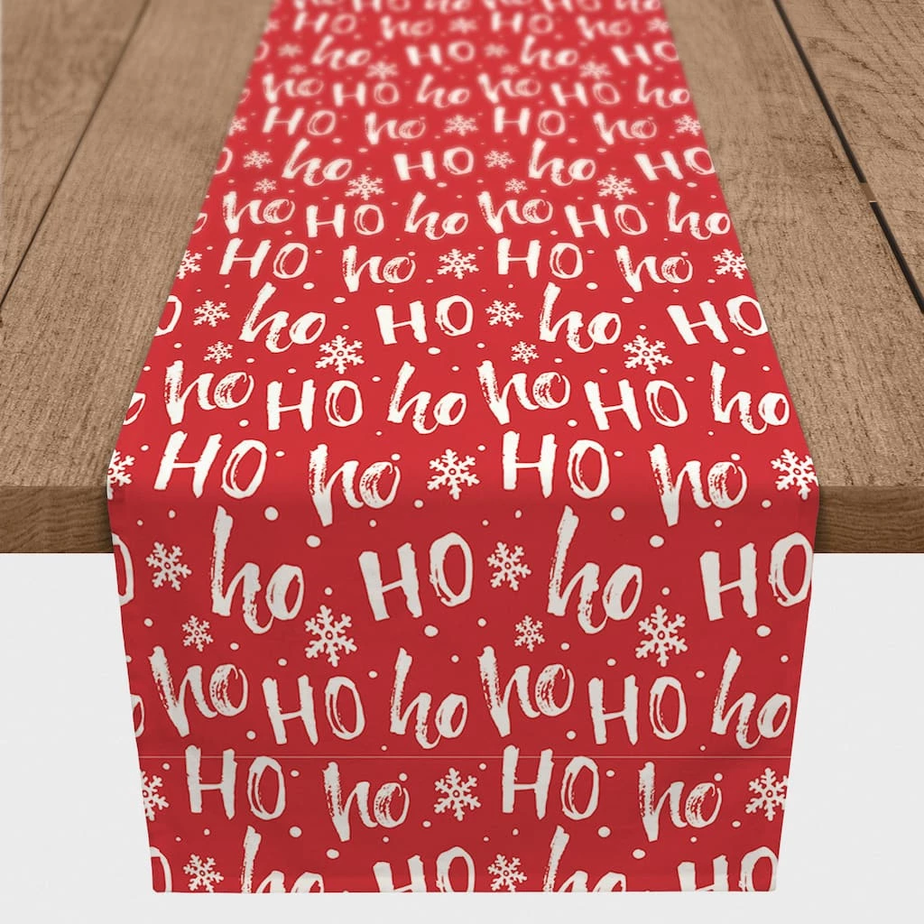 Outlet ๐ 72'' Ho Ho Ho Pattern Cotton Twill Runner by Designs Direct ๐