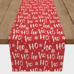 Deals ⌛ 90'' Ho Ho Ho Pattern Cotton Twill Runner by Designs Direct 😉