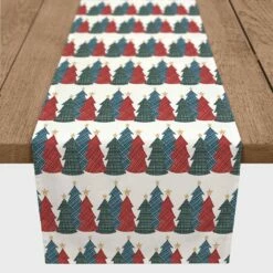 Coupon ⌛ 72'' ❄ Christmas Tree Trio Cotton Twill Runner by Designs Direct 🔔