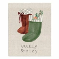 Hot Sale ⭐ Comfy & Cozy Stockings Tabletop Canvas by Designs Direct ⭐