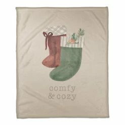 Deals 🔥 Comfy & Cozy Stockings Coral Fleece Blanket by Designs Direct 🔔