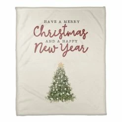 Cheapest 🔥 Merry 🔔 Christmas Happy New Year Coral Fleece Blanket by Designs Direct 👍