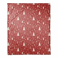Top 10 😍 Red Winter Tree Pattern Coral Fleece Blanket by Designs Direct ⭐