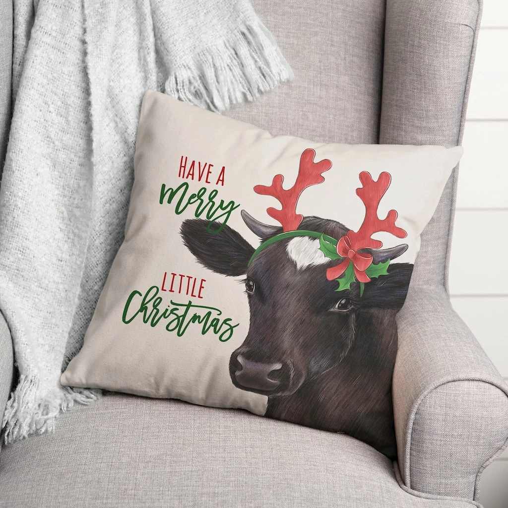 Discount 𧨠Reindeer Cow Throw Pillow by Designs Direct π€© - Image 2