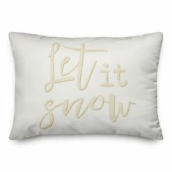 Cheap 😉 Cream Let It Snow Throw Pillow by Designs Direct ⌛