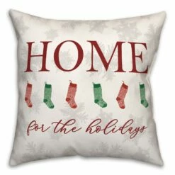 Promo ✔️ Home For Holidays Stockings Throw Pillow by Designs Direct ❤️