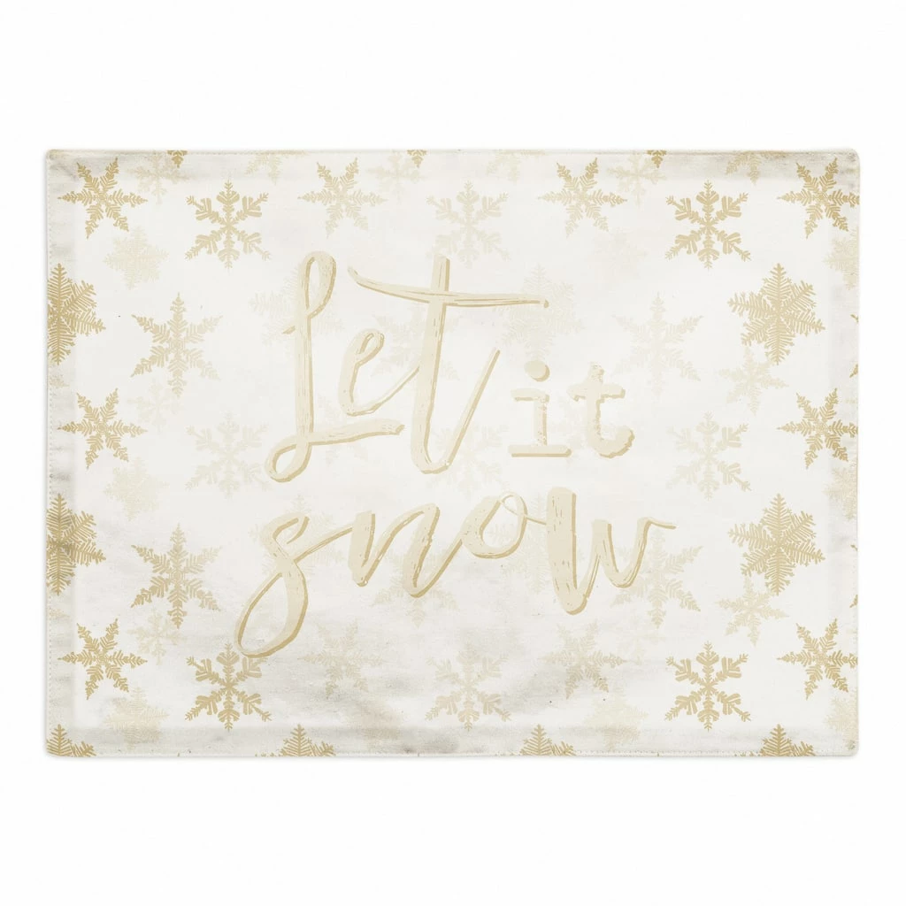 Flash Sale π Cream Snowflakes Poly Twill Placemat by Designs Direct π