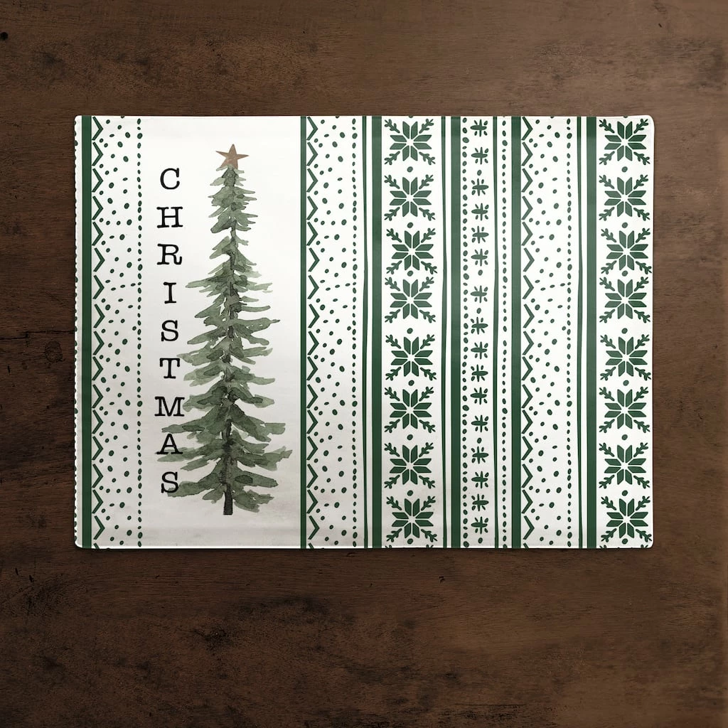 Top 10 π Christmas Tree Green Patterns Poly Twill Placemat by Designs Direct π - Image 2