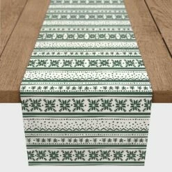 Discount 👏 90" Green Pattern Poly Twill Table Runner by Designs Direct 🌟