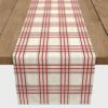 Cheapest 🧨 90" Painted 🎄 Christmas Plaid Poly Twill Table Runner by Designs Direct ✔️