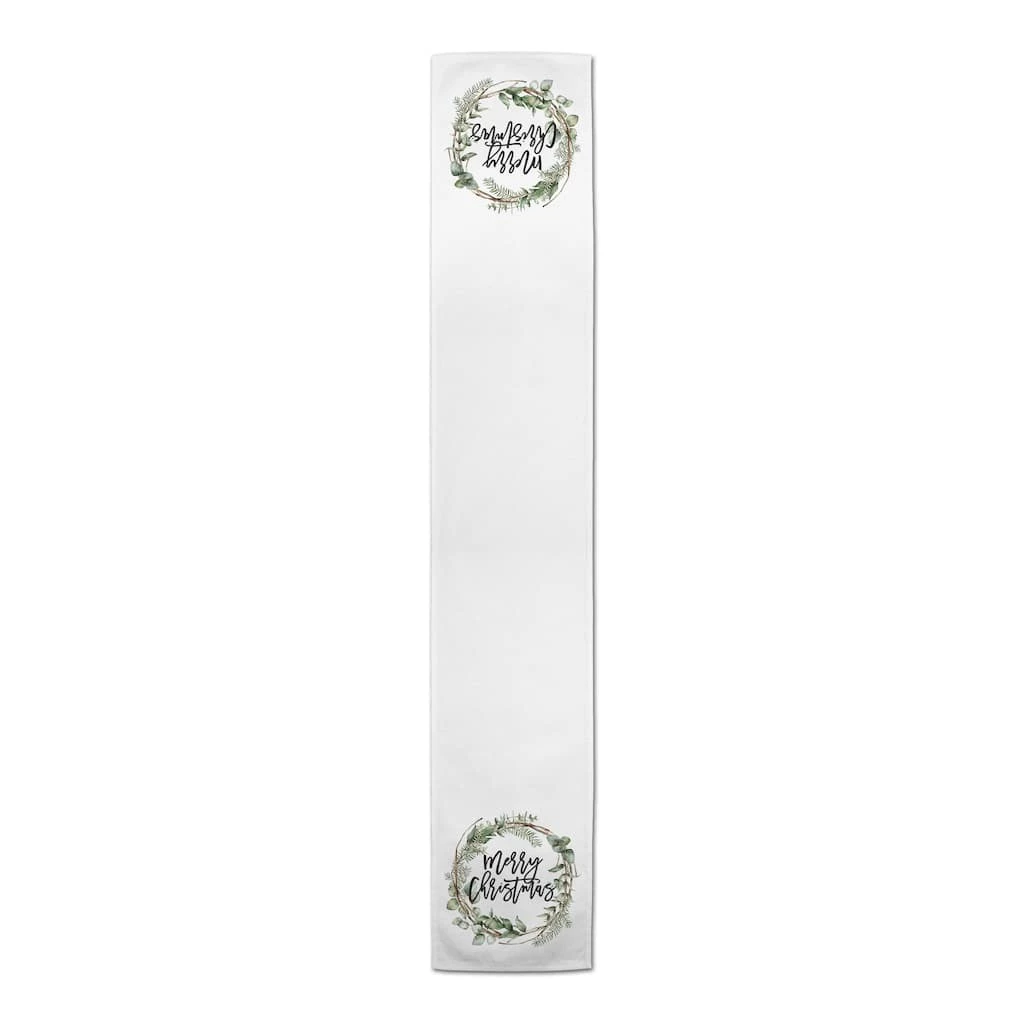 Promo β 90" Merry π Christmas Wreath Poly Twill Table Runner by Designs Direct π₯ - Image 3
