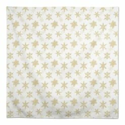 Flash Sale ❤️ 58" Cream Snowflakes Tablecloth by Designs Direct ✔️