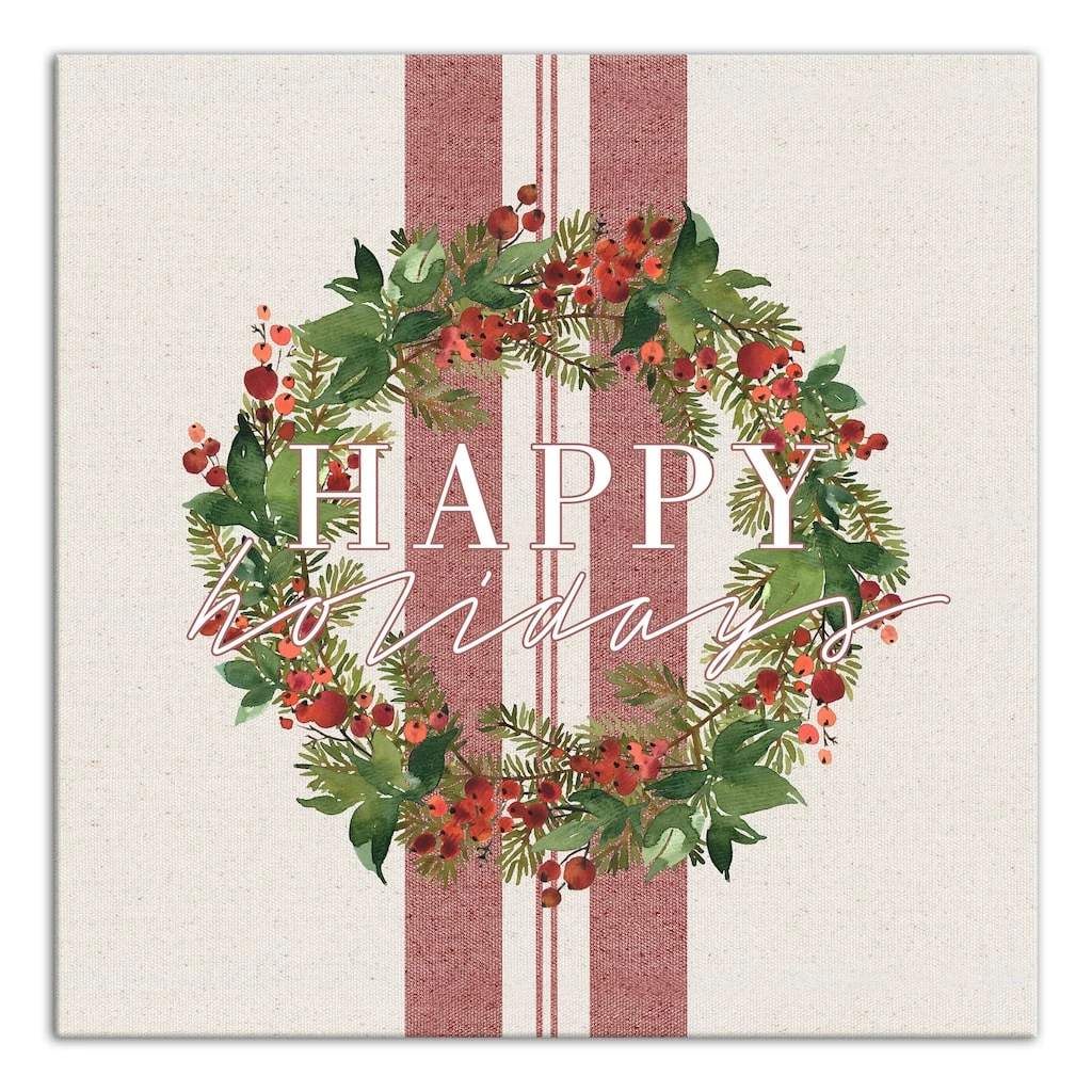 Best deal β Happy Holidays Wreath Canvas Wall Art by Designs Direct β