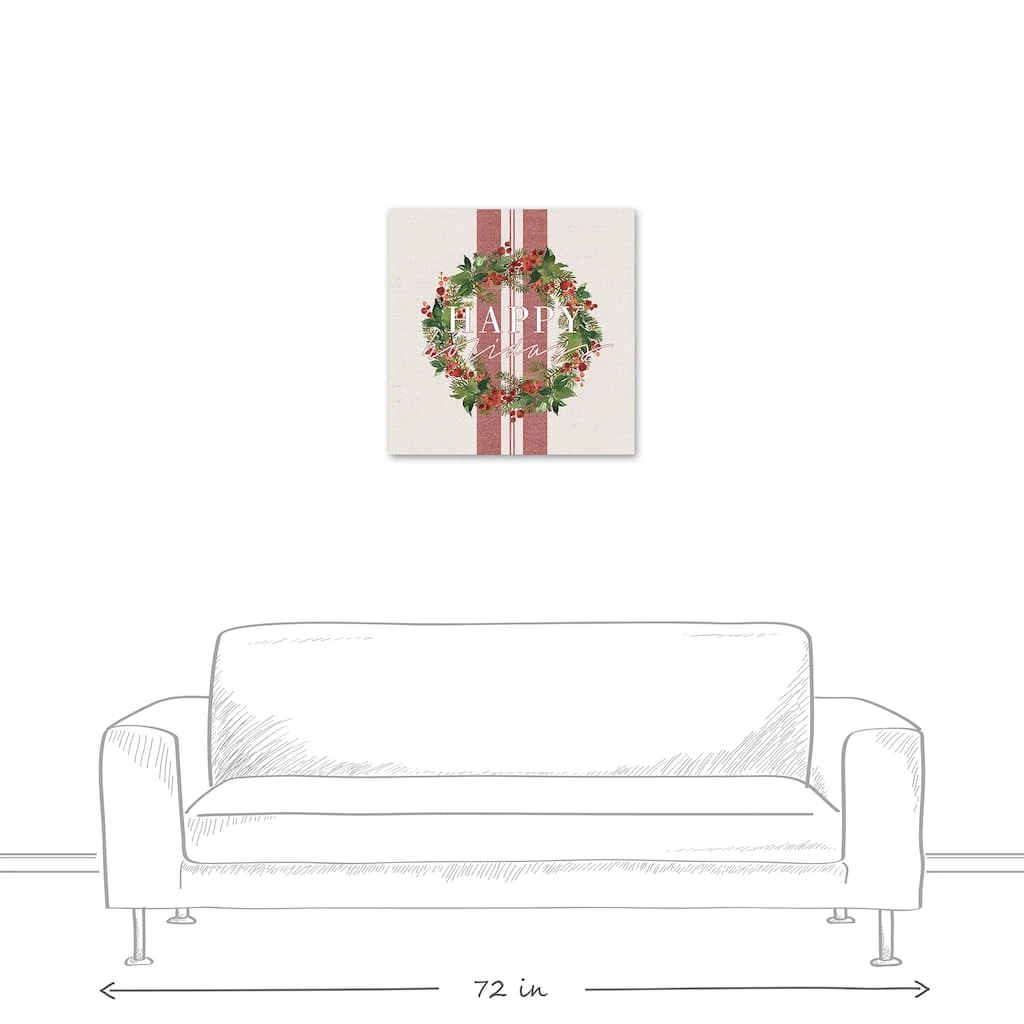 Best deal β Happy Holidays Wreath Canvas Wall Art by Designs Direct β - Image 5