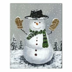 New 🥰 Wintery Snowman Canvas Wall Art by Designs Direct 🔔