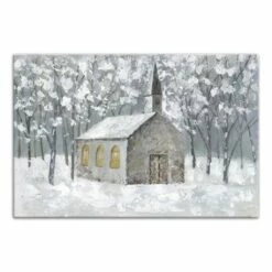 Best Pirce ๐ Church In Snowy Forest Canvas Wall Art by Designs Direct โค๏ธ