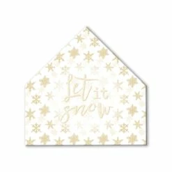 Discount 🌟 Cream & Gold Snowflakes House Shaped Canvas Wall Art by Designs Direct 🎁