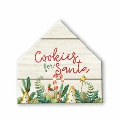 Deals 🛒 Cookies For Santa House Shaped Canvas Wall Art by Designs Direct ❤️