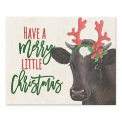Coupon 🌟 10" Reindeer Cow Tabletop Canvas Art by Designs Direct ⌛