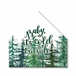 Deals 🔔 Winter Watercolor Pine Forest House Shaped Canvas Wall Art by Designs Direct 🥰