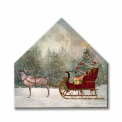New 🔔 Reindeer Sled In Moonlight Canvas Wall Art by Designs Direct 😀