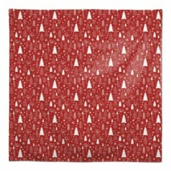 Best Pirce 🔔 58" Red & White Winter Tree Pattern Tablecloth by Designs Direct 😀