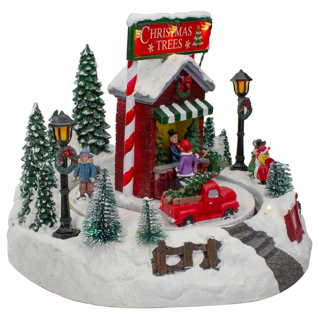 Promo π 9" Lighted & Animated π Christmas Tree Farm Winter Scene with Moving Cars by Northlight π - Image 3