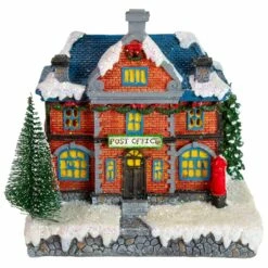 Cheapest 🔥 7" Red LED Lighted Post Office 🎅 Christmas Village Decoration by Northlight ❤️