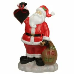 Budget 😍 19" Red Santa Holding Toy Sack & Blackboard 🔔 Christmas Statue by Northlight 🔥