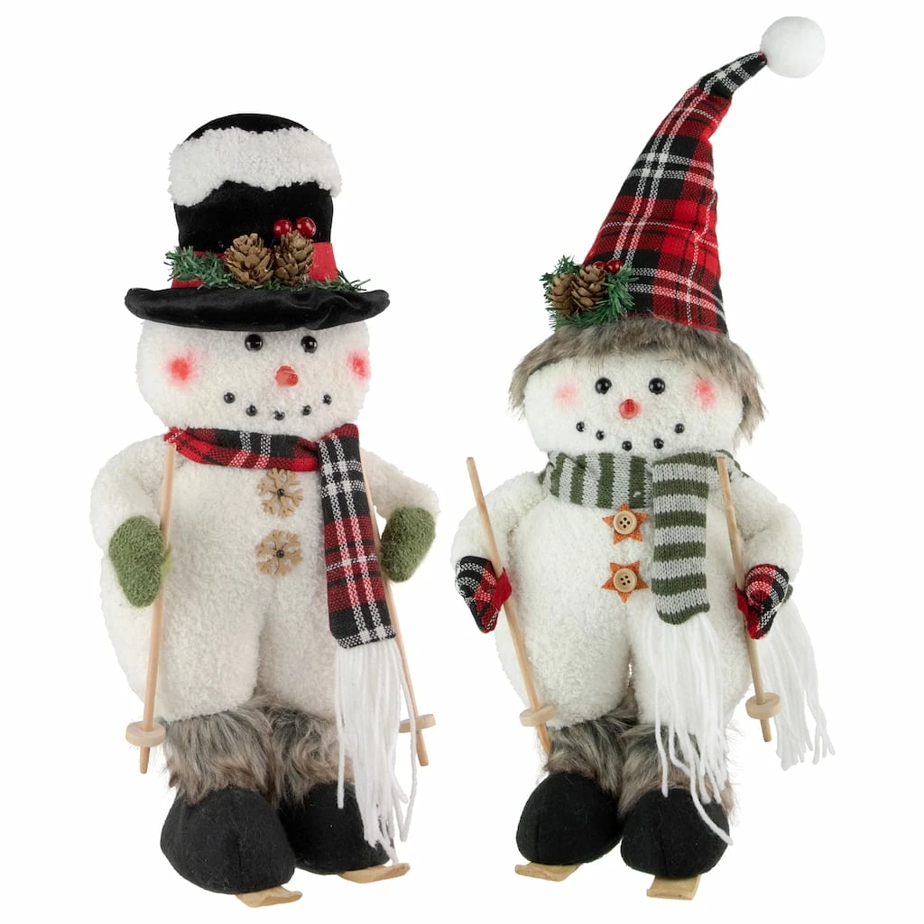 Discount 😉 15" Winter Skiing Snowmen 🔔 Christmas Table Top Decoration Set by Northlight ⌛